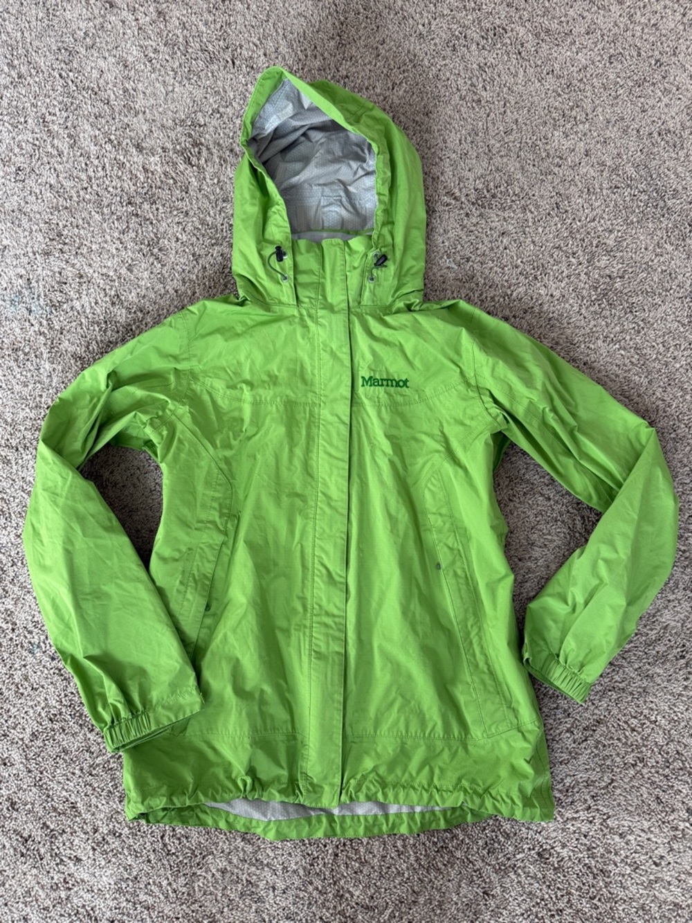 Marmot Kids Bright Green Waterproof Hooded Rain Jacket